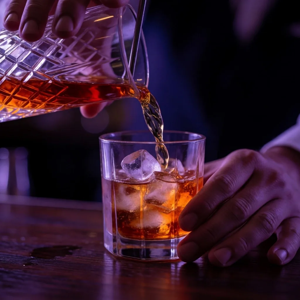 Bartender pouring cocktail