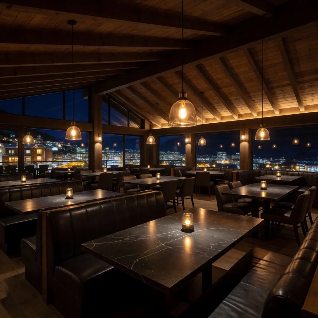 Rosemont Haven dining room interior at night