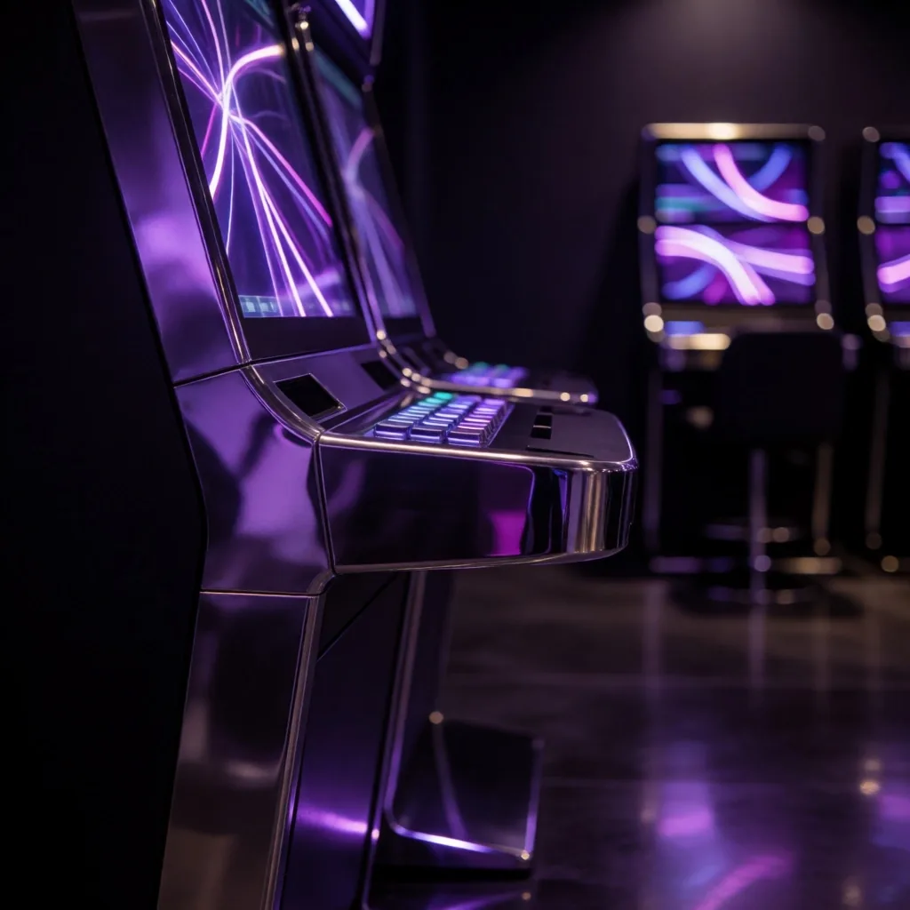 Electronic gaming machine in dark lounge