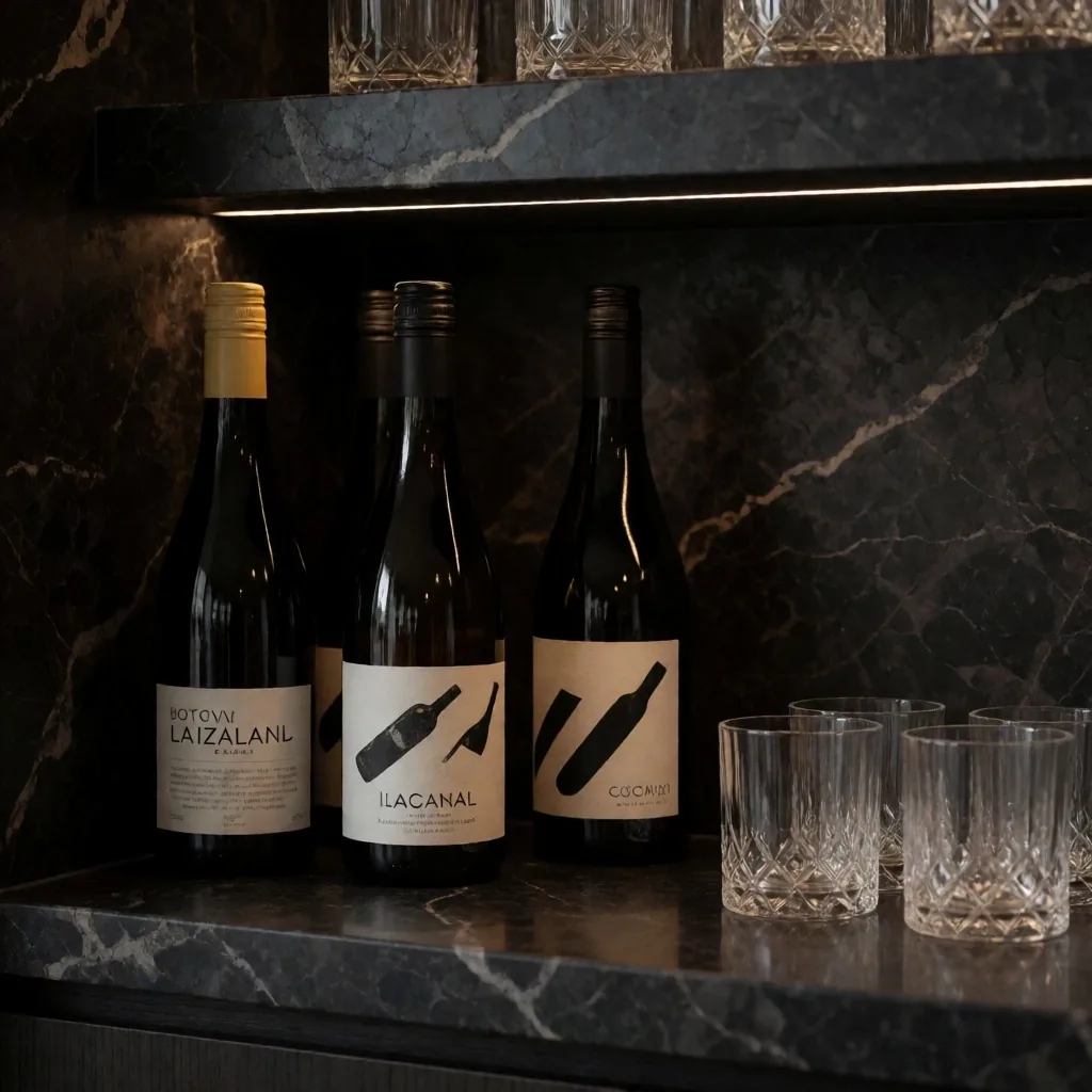 Curated mini-bar with local wines