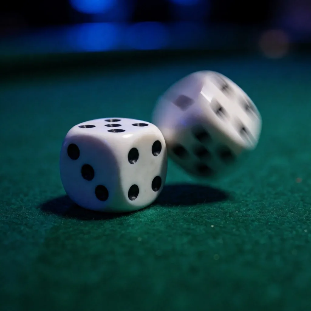 Dice on the gaming table