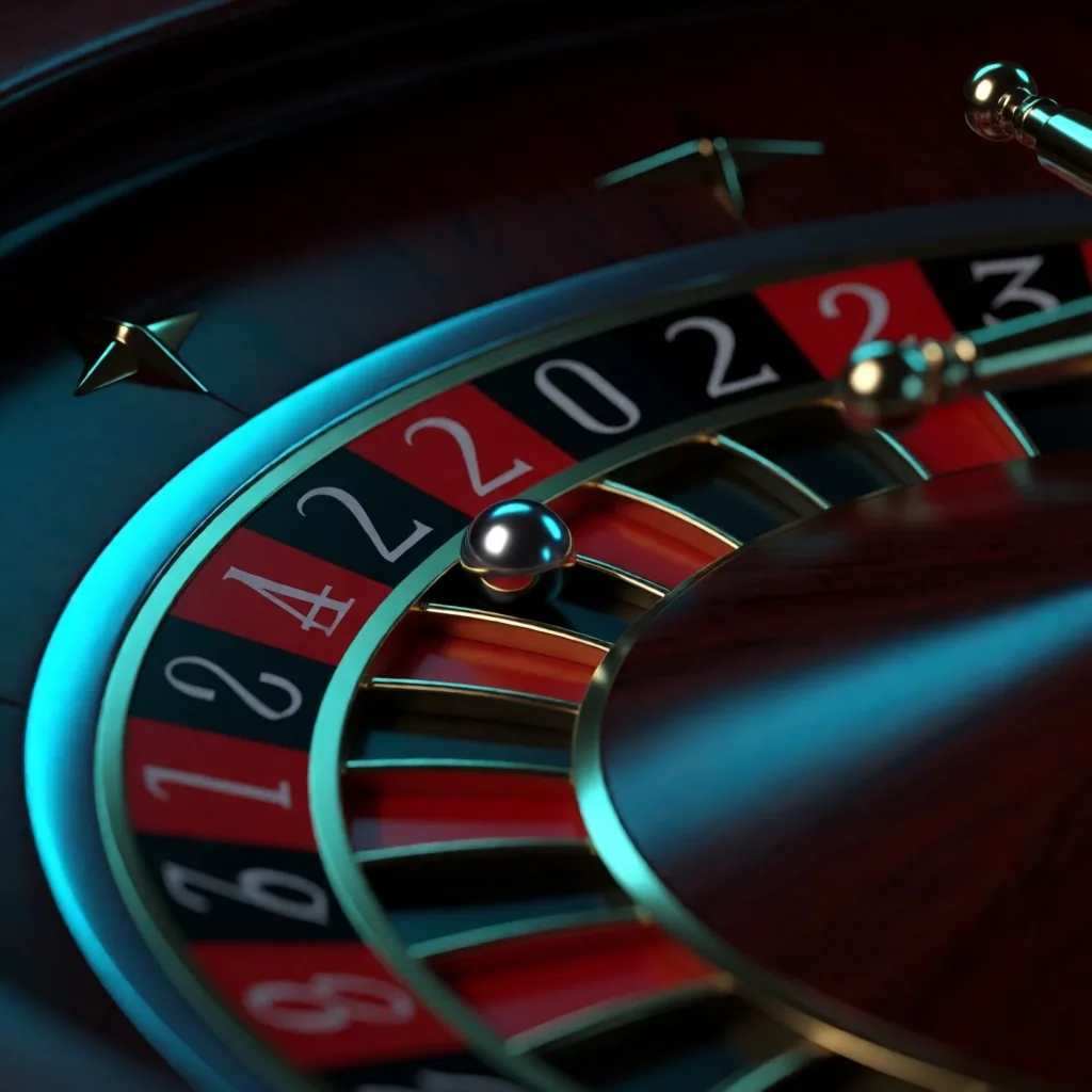 Roulette wheel in the gaming lounge