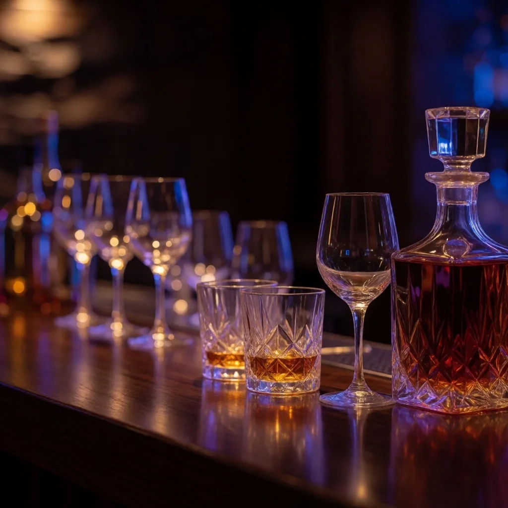 Alpine Bar glassware at Rosemont Haven Queenstown